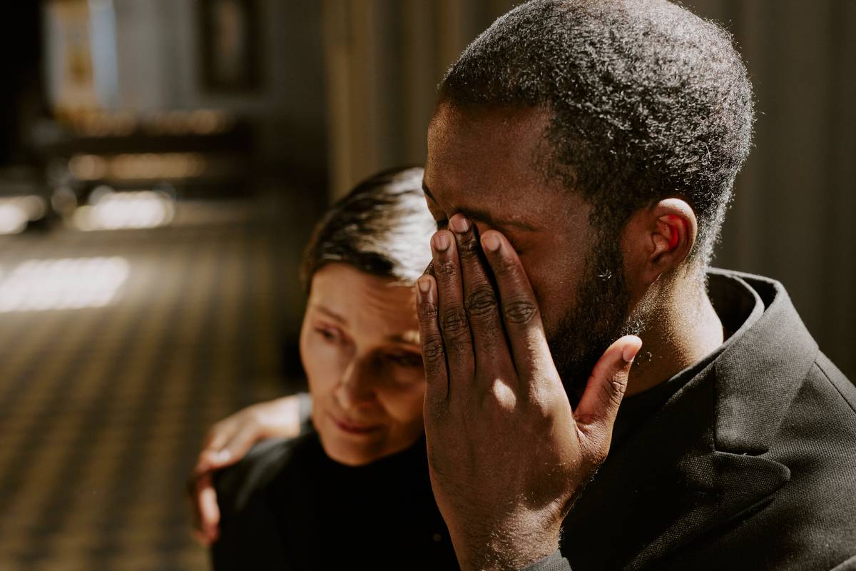 African American Man Crying