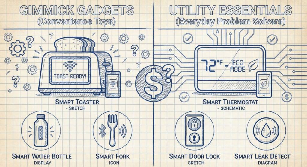 Comparison of novelty smart devices versus essential home automation tools